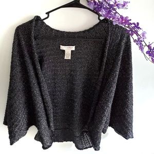 Kenar Open Front Cardigan Black and Grey